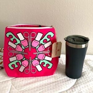 NWT Emma Lomax from London Large Embroidered Make-up or Nail Bag Bag